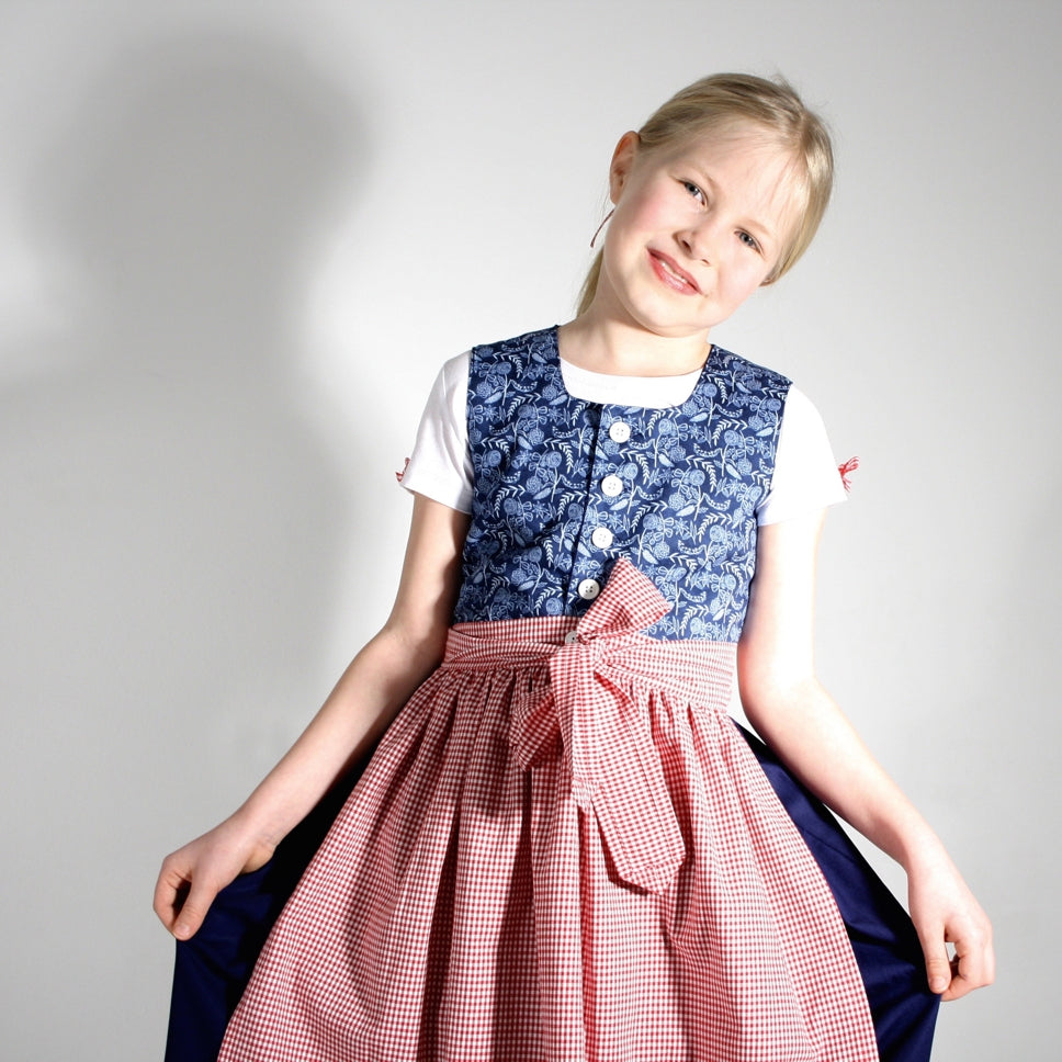 Bio-Dirndl FRANZISKA in Dunkelblau