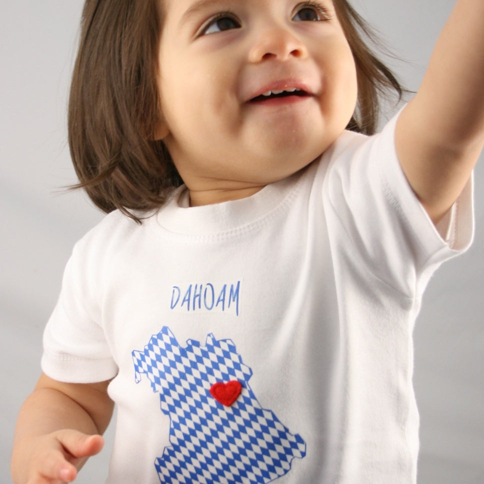 Bio-T-Shirt DAHOAM mit Stickerei für Babies