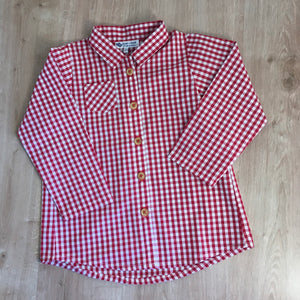 Bio-Hemd TONI mit Kragen in Rot