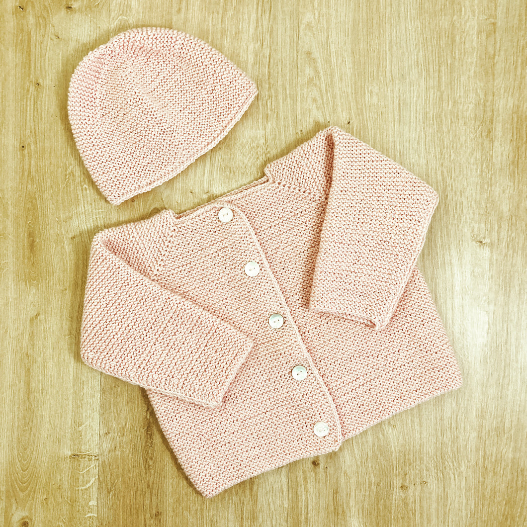 Babyjanker-Set aus Biowolle in Rosé